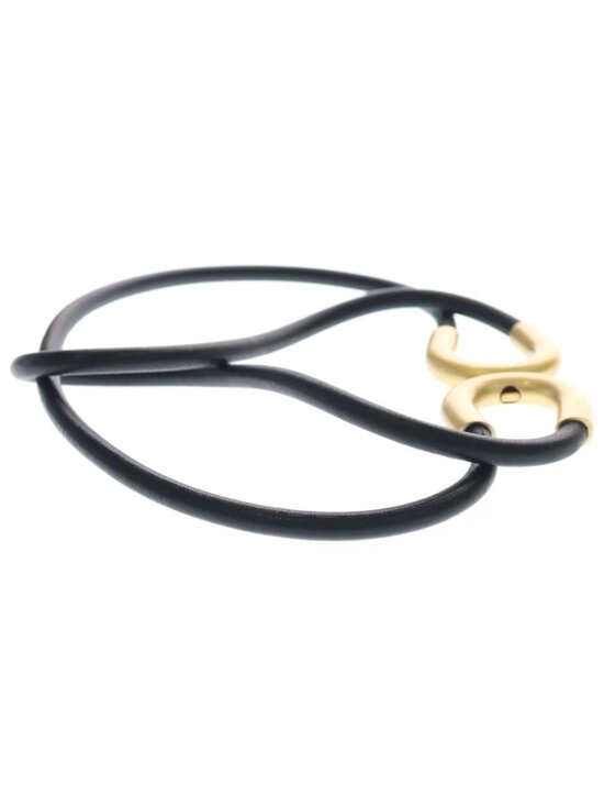Chanel CC Logo Leather Belt Plated Black Gold main image 3
